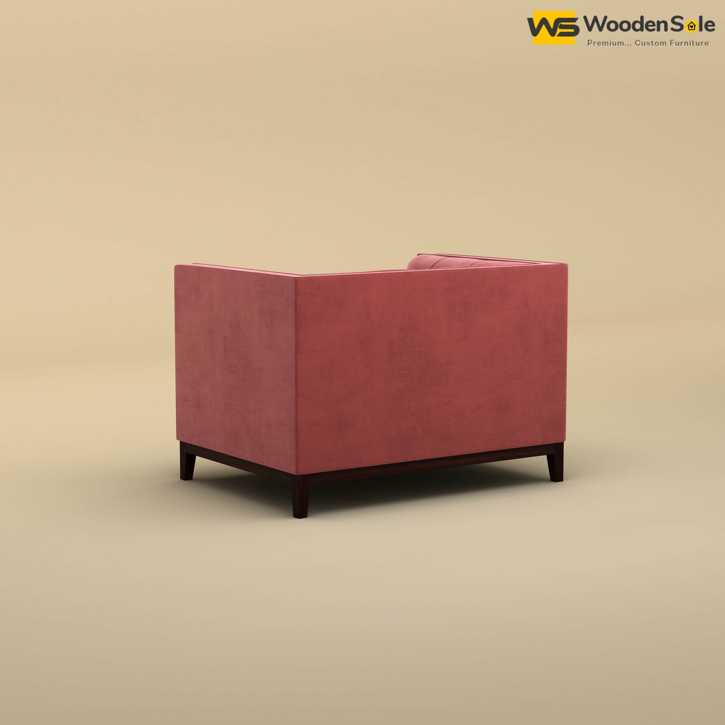 Loren One Seater Fabric Sofa (Velvet, Pink)