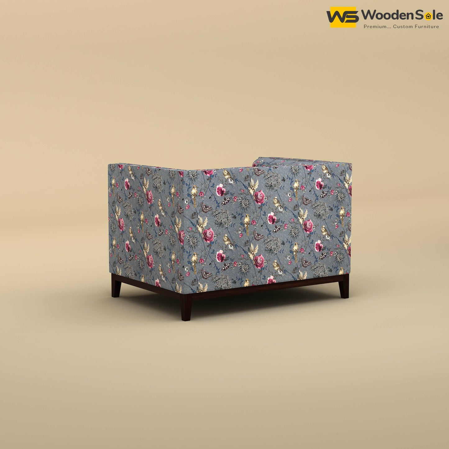 Loren One Seater Fabric Sofa (Cotton, Floral Printed)