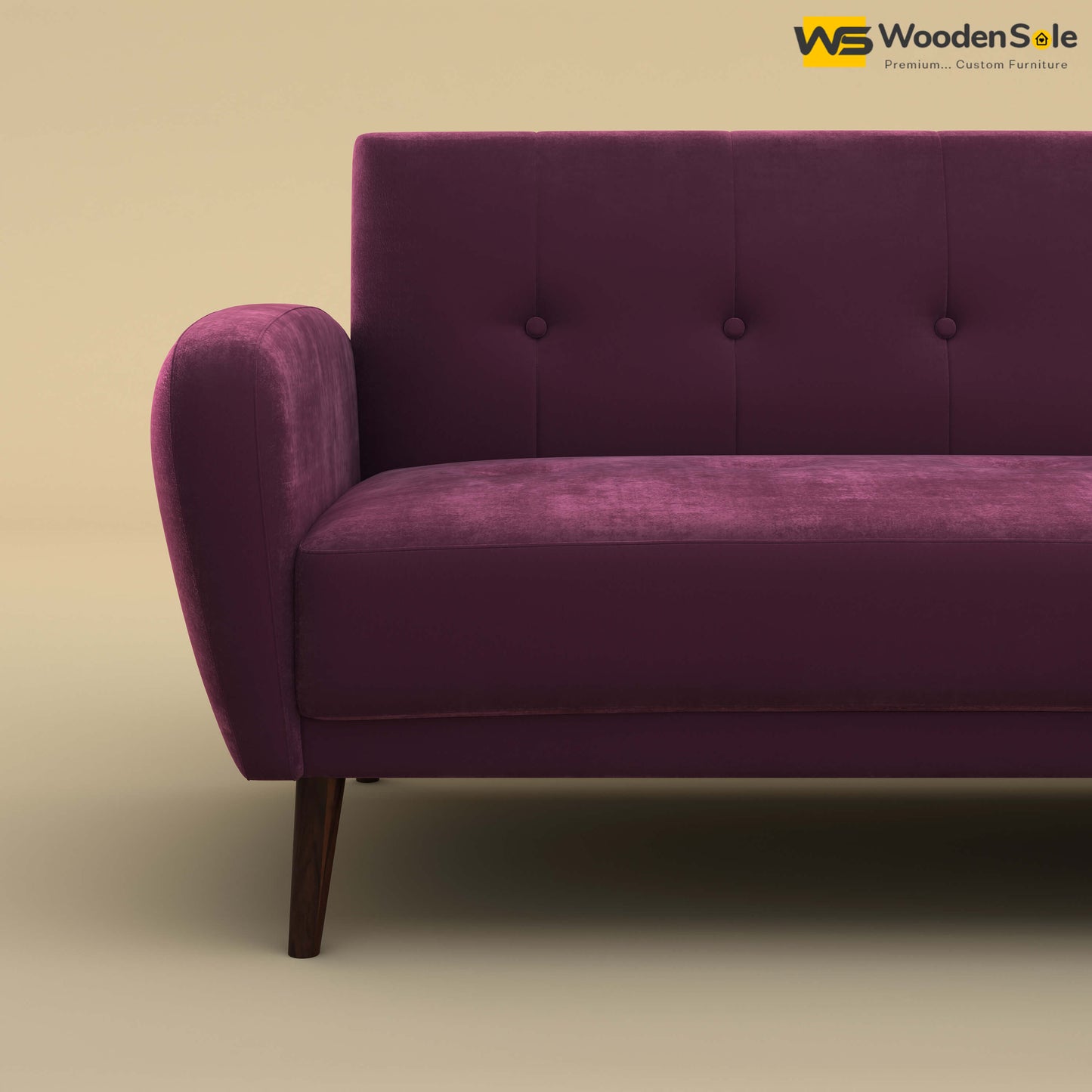 Daisy L Shape Sofa (Velvet, Dark Purple)