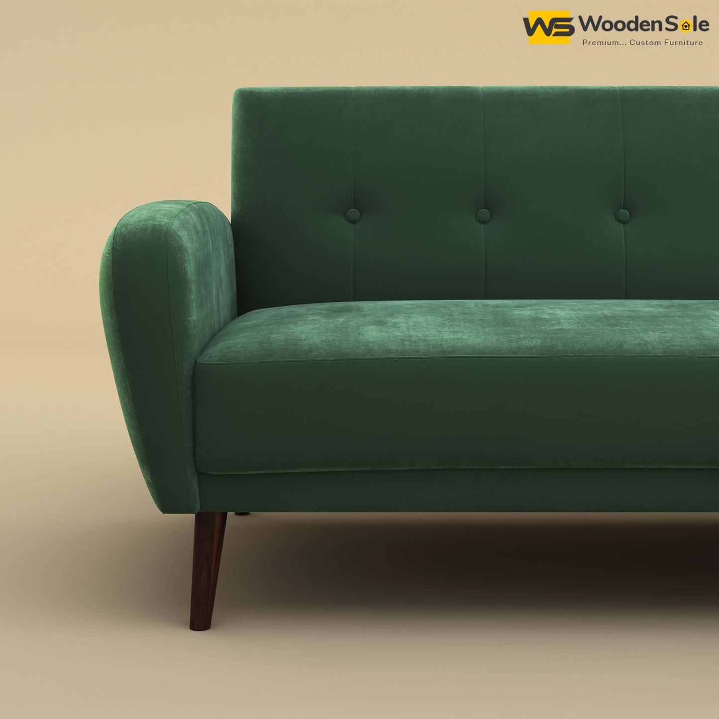 Daisy L Shape Sofa (Velvet, Forest Green)