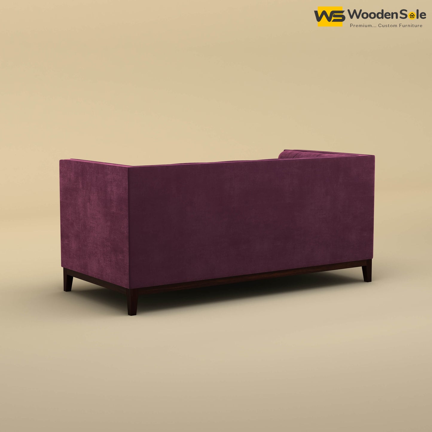 Loren Two Seater Fabric Sofa (Velvet, Dark Purple)