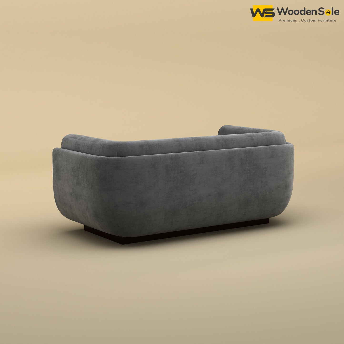 Vedant Two Seater Sofa (Velvet, Charcoal Gray)