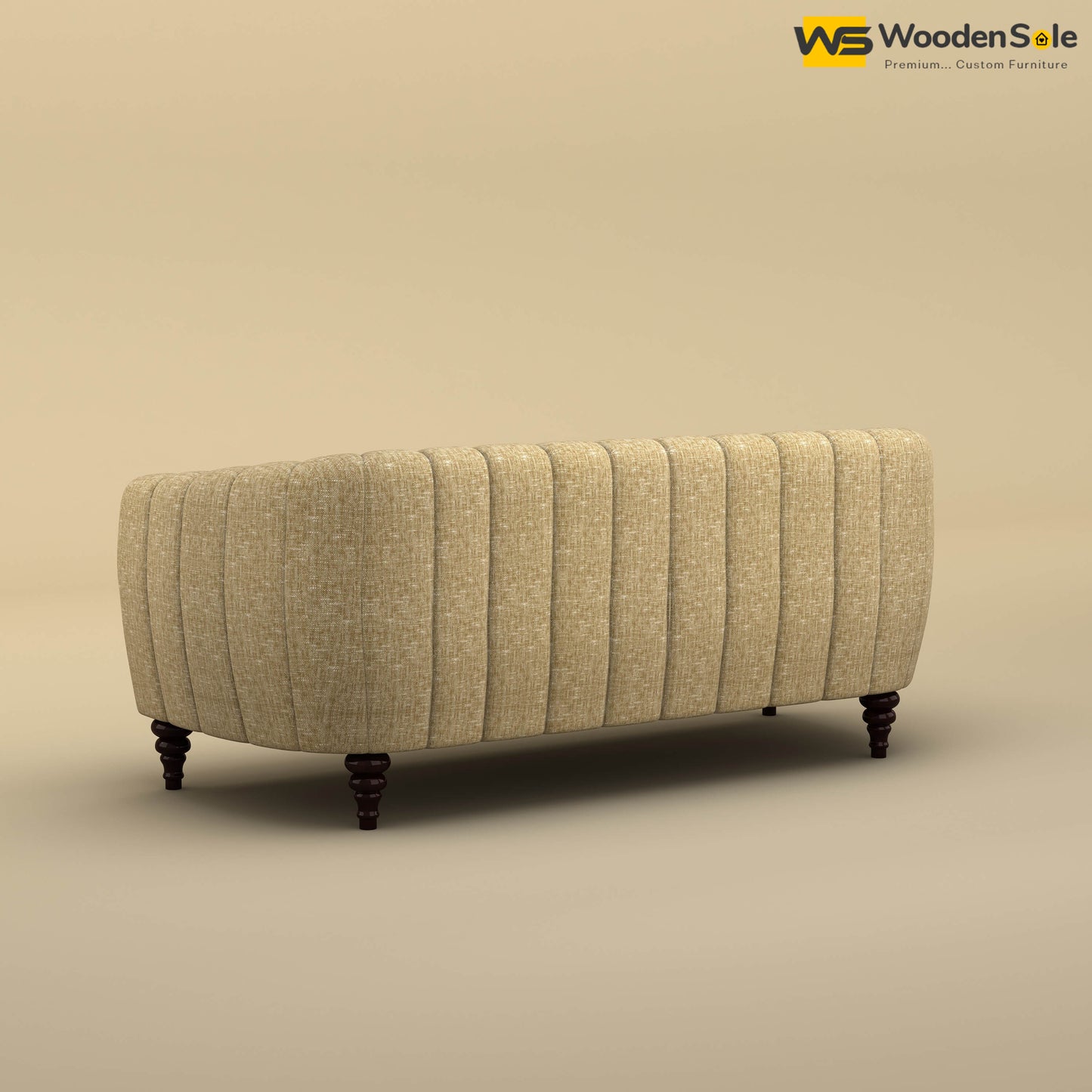Amaya Three Seater Fabric Sofa (Cotton, Faux Cream)
