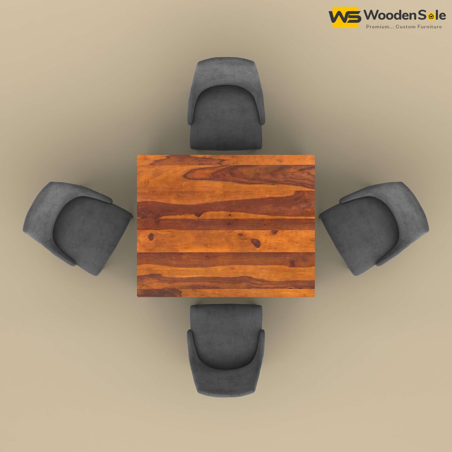 Ashley 4 Seater Dining Table Set (Honey Finish)