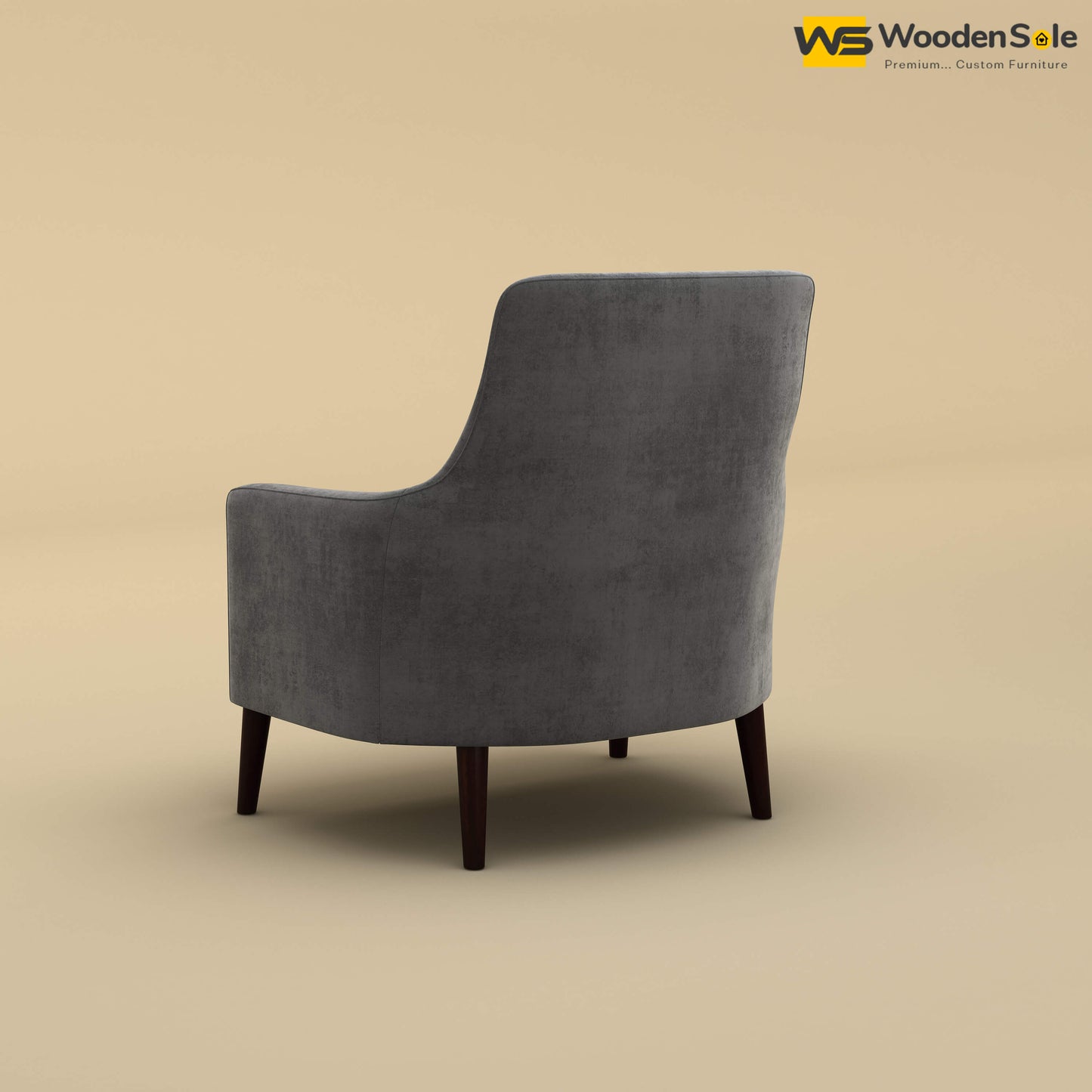 Rubik Lounge Chair (Velvet, Charcoal Gray)