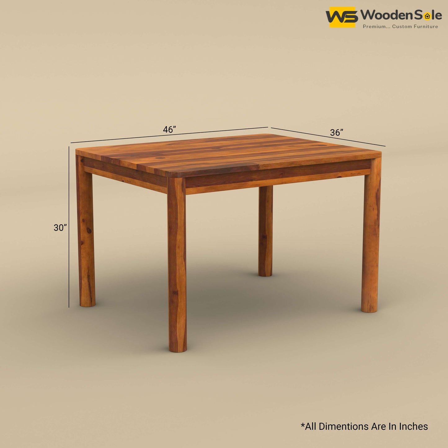 Madrid 4 Seater Dining Table (Honey Finish)