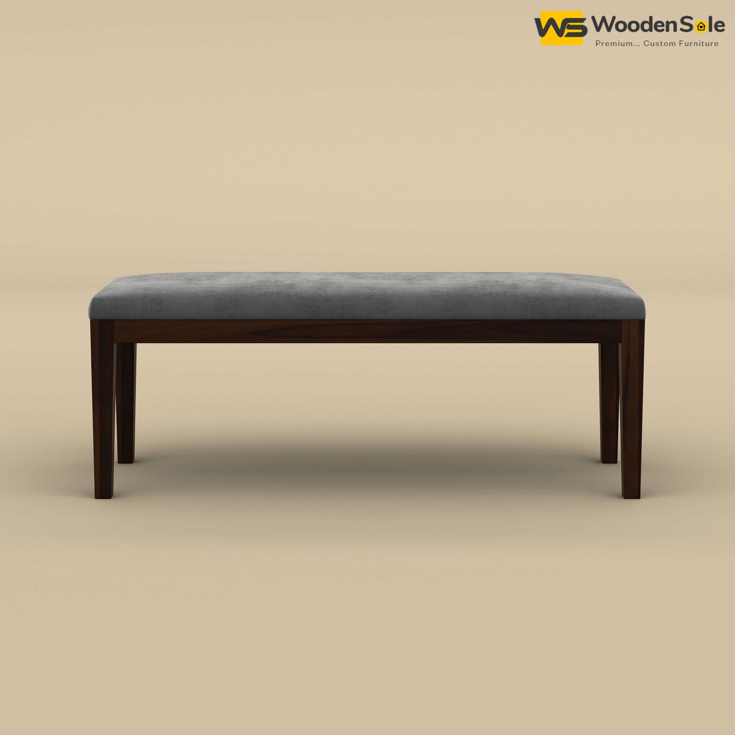 Sheesham Wood Bench With Cushion (Walnut Finish)