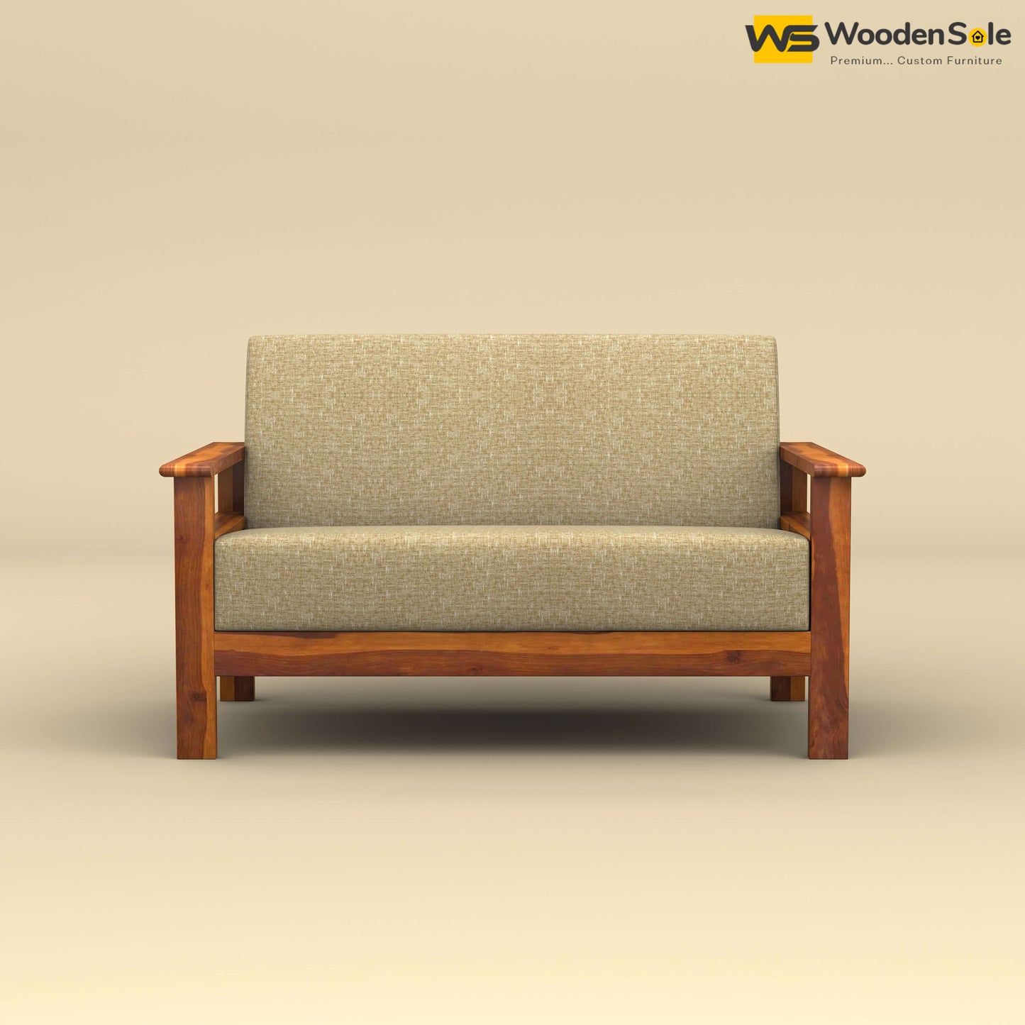 Edwin 2 Seater Wooden Sofa (Honey Finish)