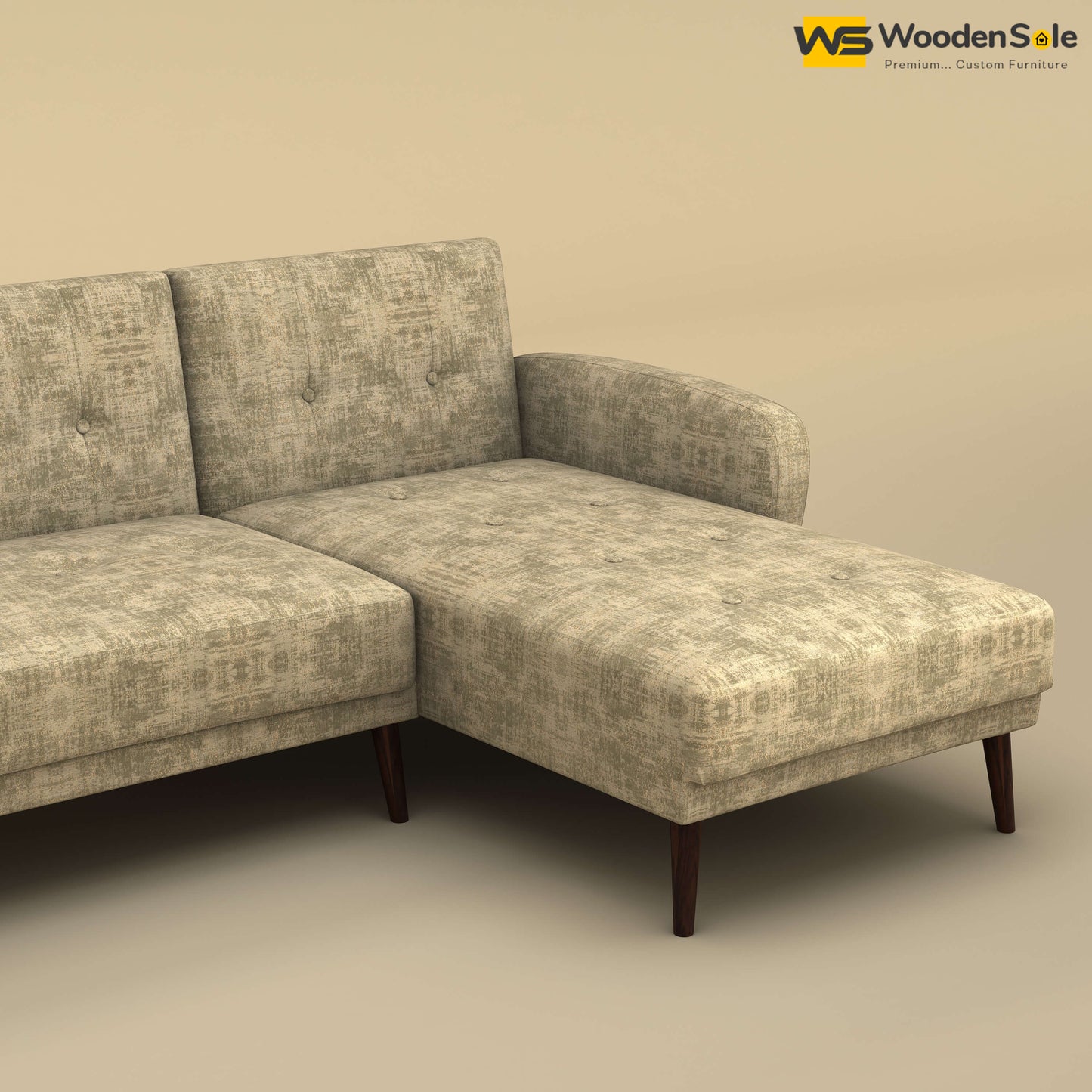 Daisy L Shape Sofa (Cotton, Patchy Cream)