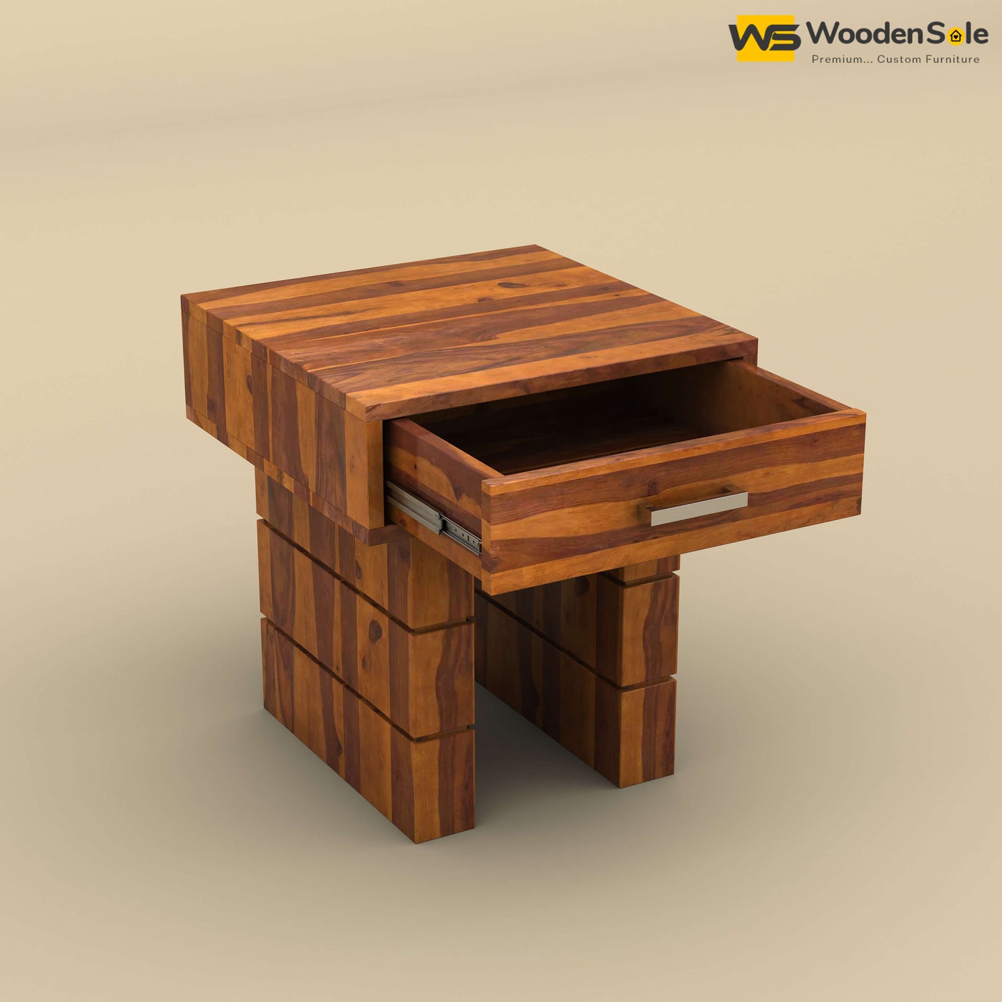 Sandra Bedside Table (Honey Finish)