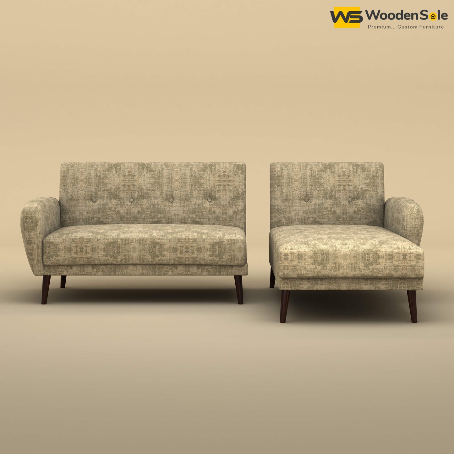 Daisy L Shape Sofa (Cotton, Patchy Cream)