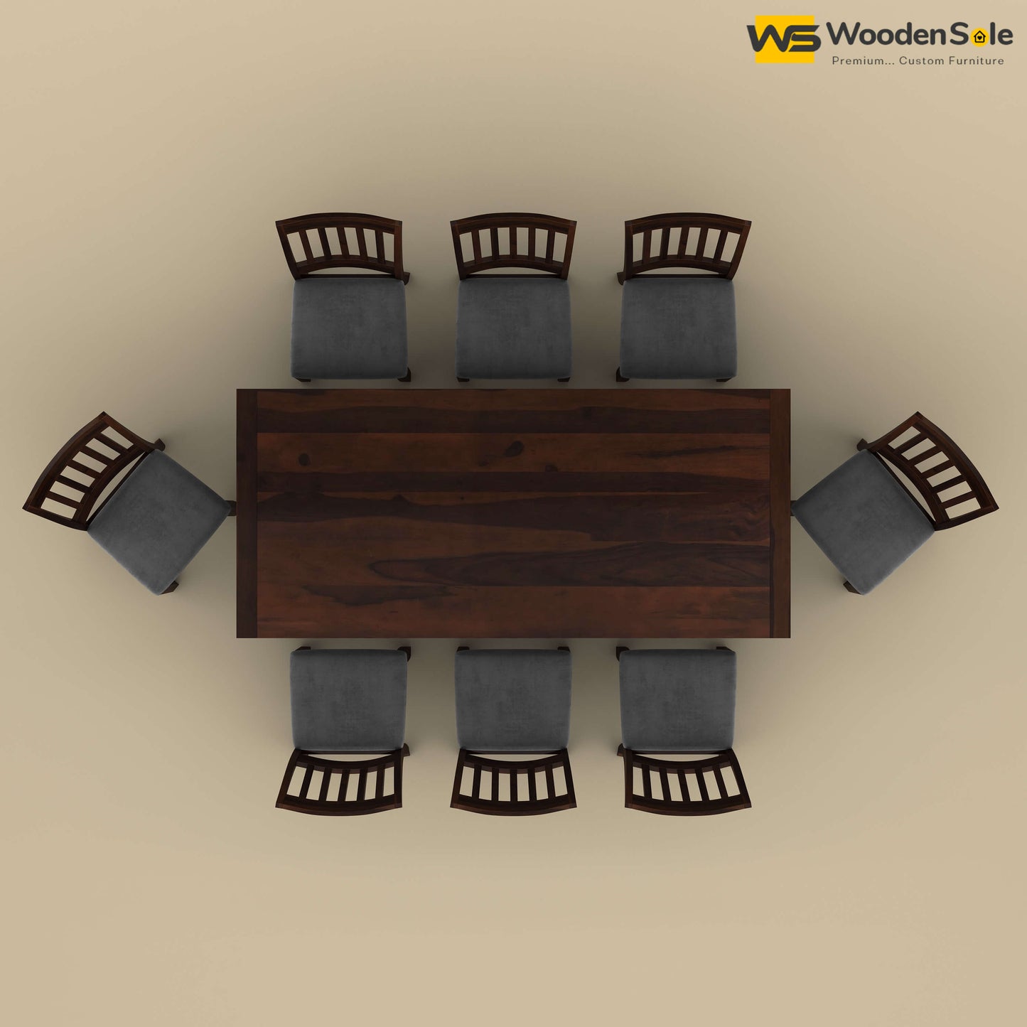 Martha 8 Seater Dining Table Set (Walnut Finish)