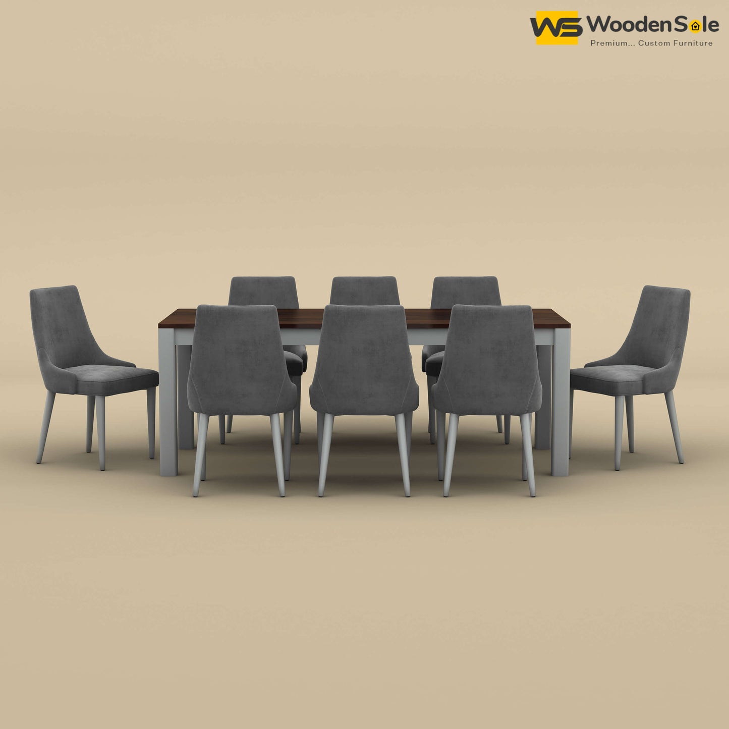 Ashley 8 Seater Dining Table Set (Walnut & Gray Finish)