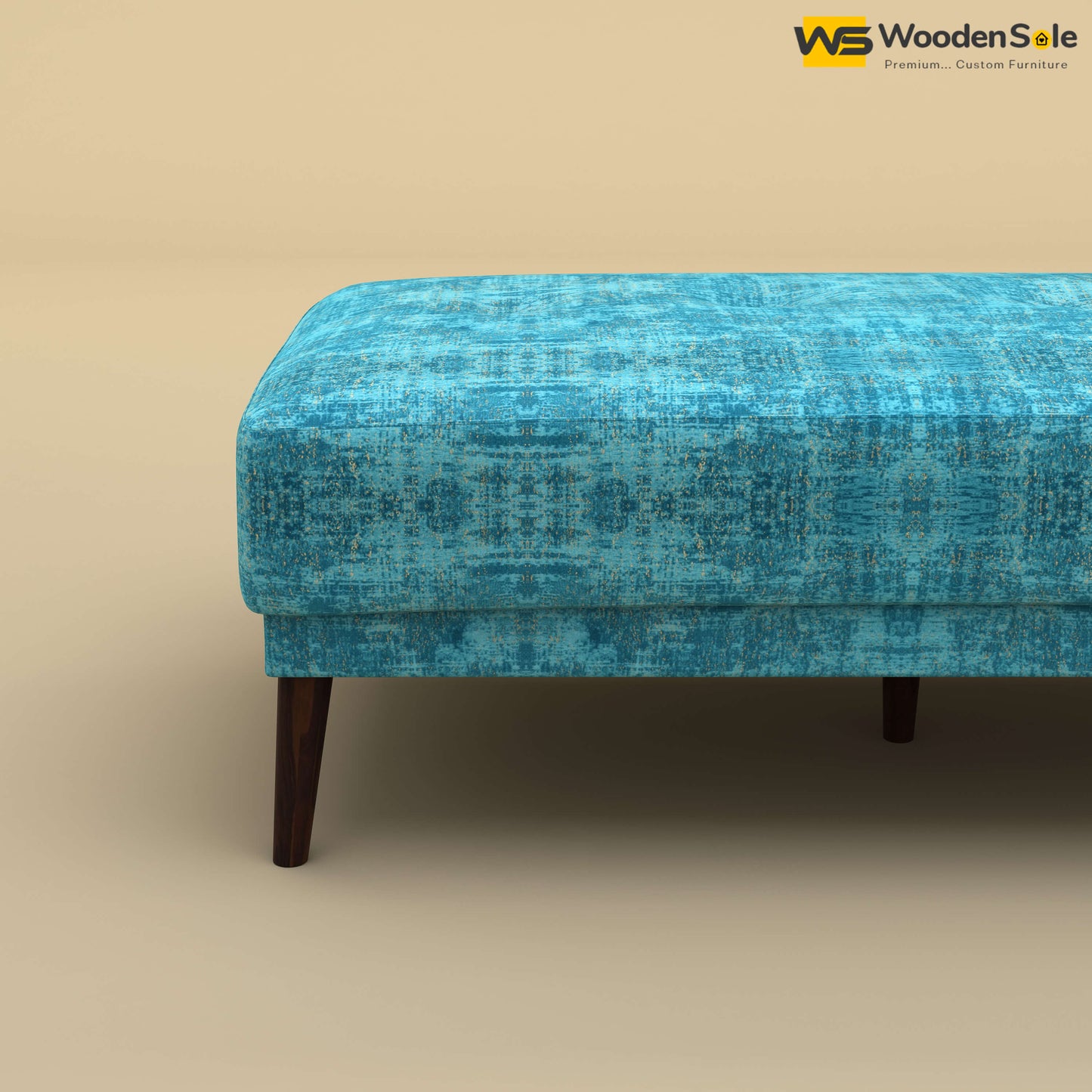 Daisy L Shape Sofa Cum Bed (Cotton, Teal Blue)