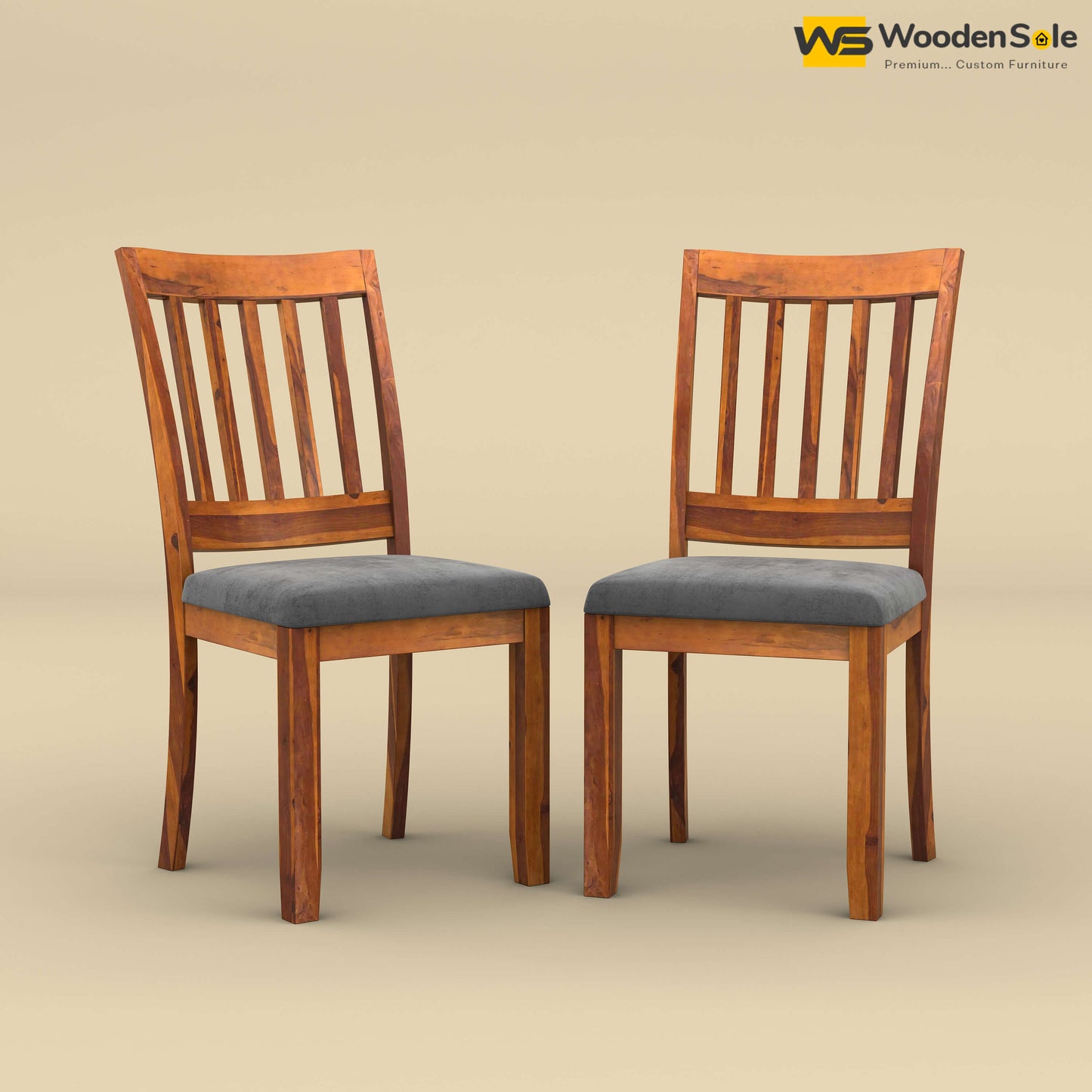 Martha Dining Chair Set of 2 (Honey Finish)