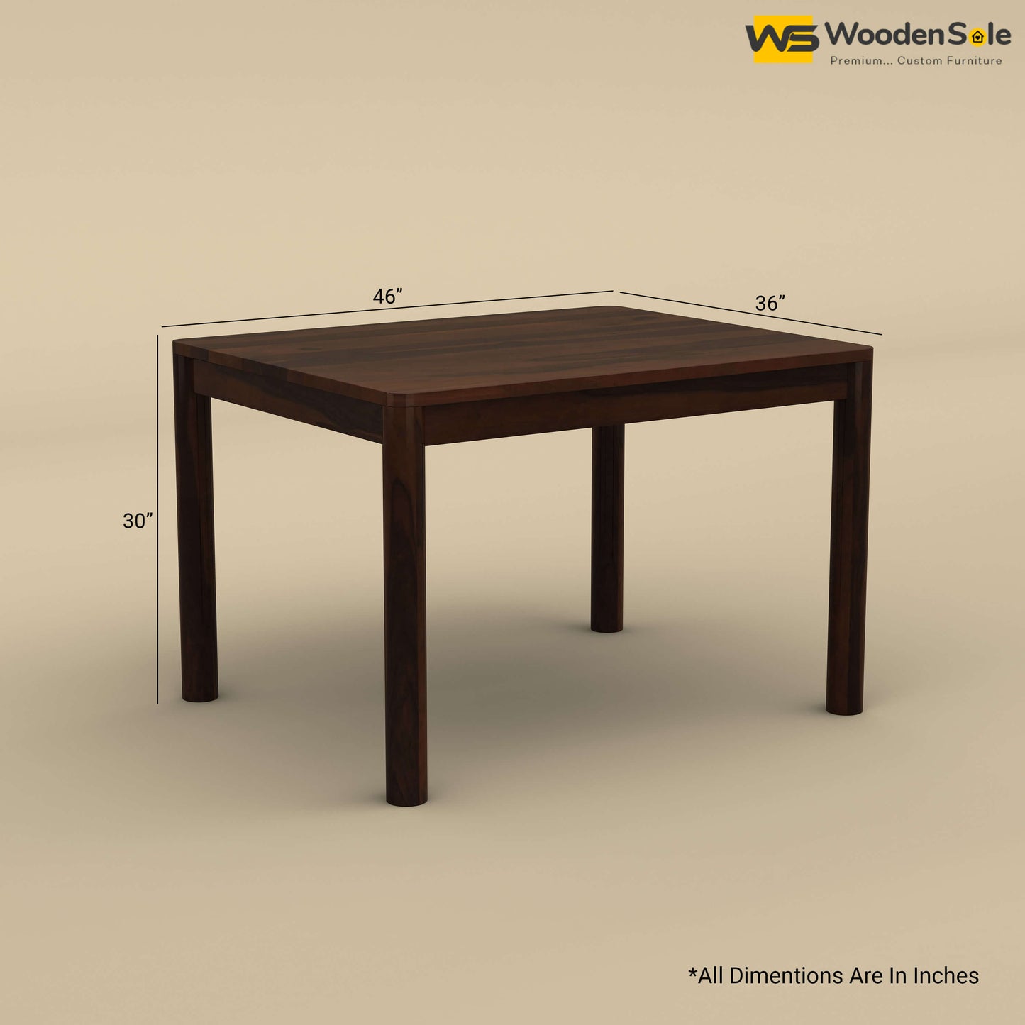 Madrid 4 Seater Dining Table (Walnut Finish)