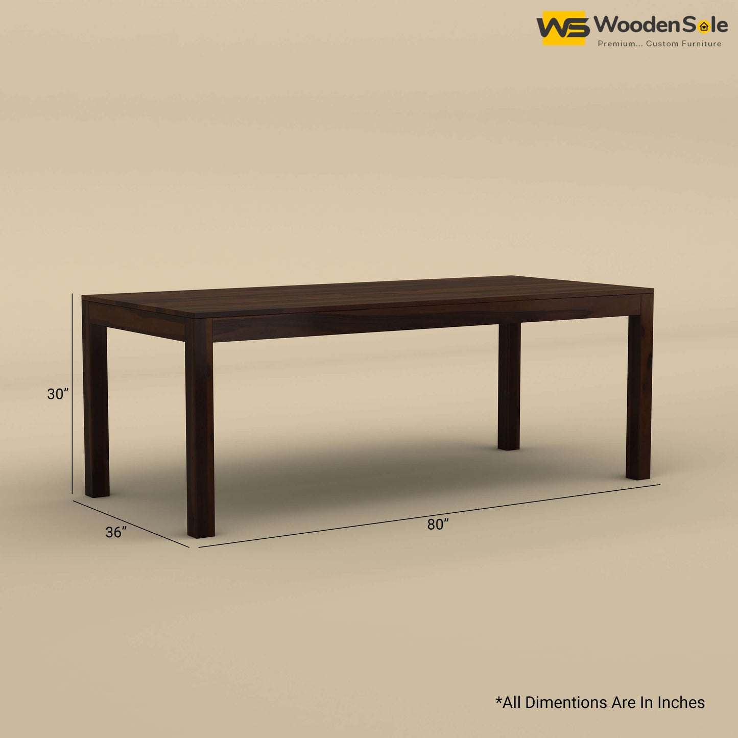Sheesham Wood 8 Seater Dining Table (Walnut Finish)