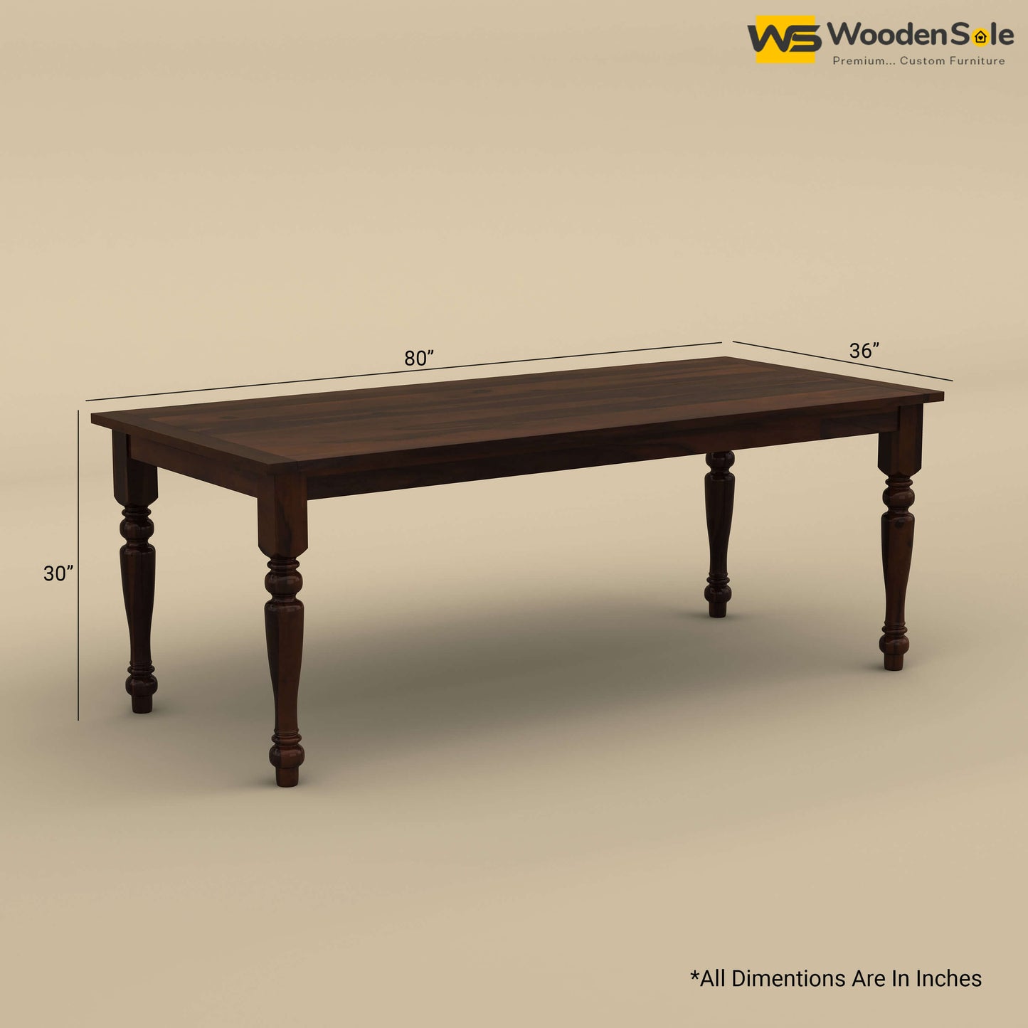 Martha 8 Seater Dining Table (Walnut Finish)