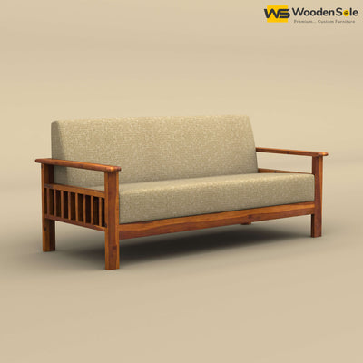 Edwin 3 Seater Wooden Sofa (Honey Finish)