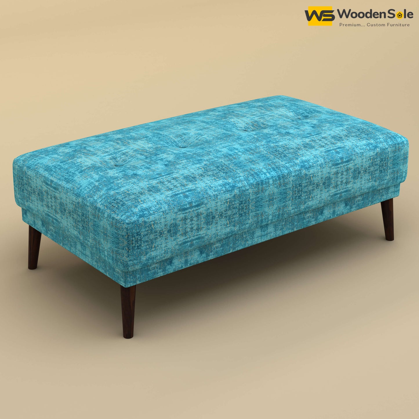Daisy L Shape Sofa Cum Bed (Cotton, Teal Blue)
