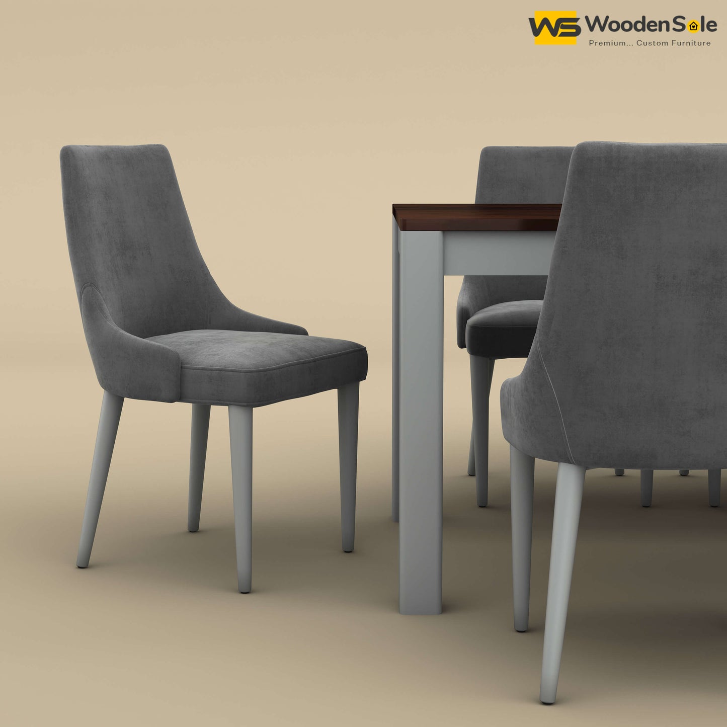 Ashley 8 Seater Dining Table Set (Walnut & Gray Finish)