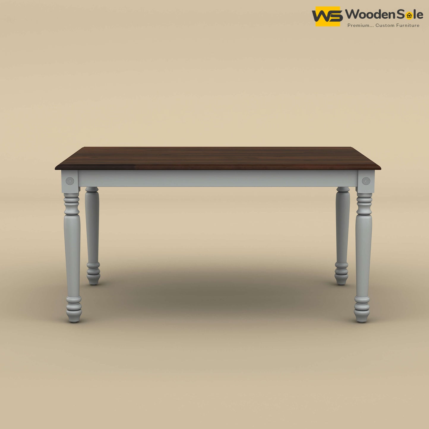 Engrave Dining Table Set 6 Seater (Walnut & Gray Finish)