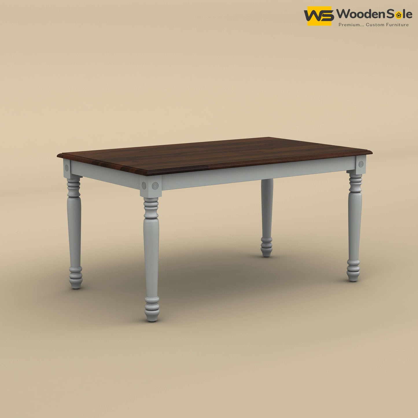 Engrave Dining Table Set 6 Seater (Walnut & Gray Finish)