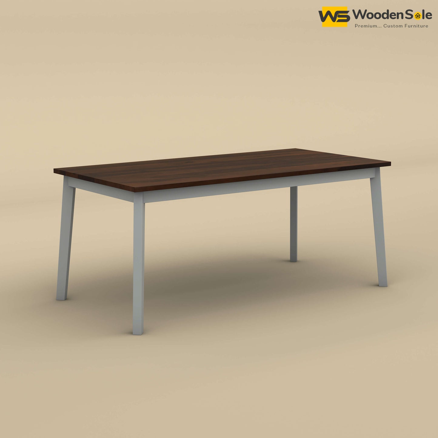 Kia 6 Seater Dining Table (Walnut & Gray Finish)