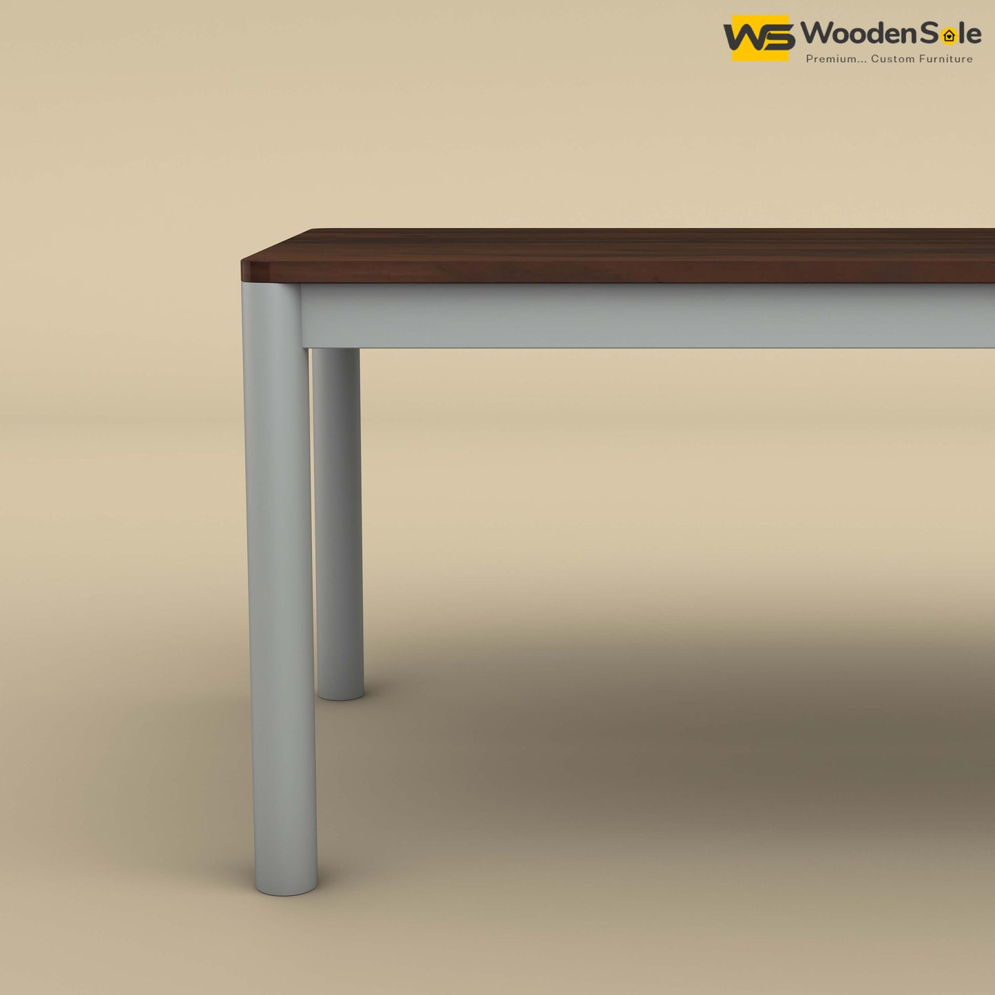 Madrid 6 Seat Dining Table Set (Walnut & Gray Finish)