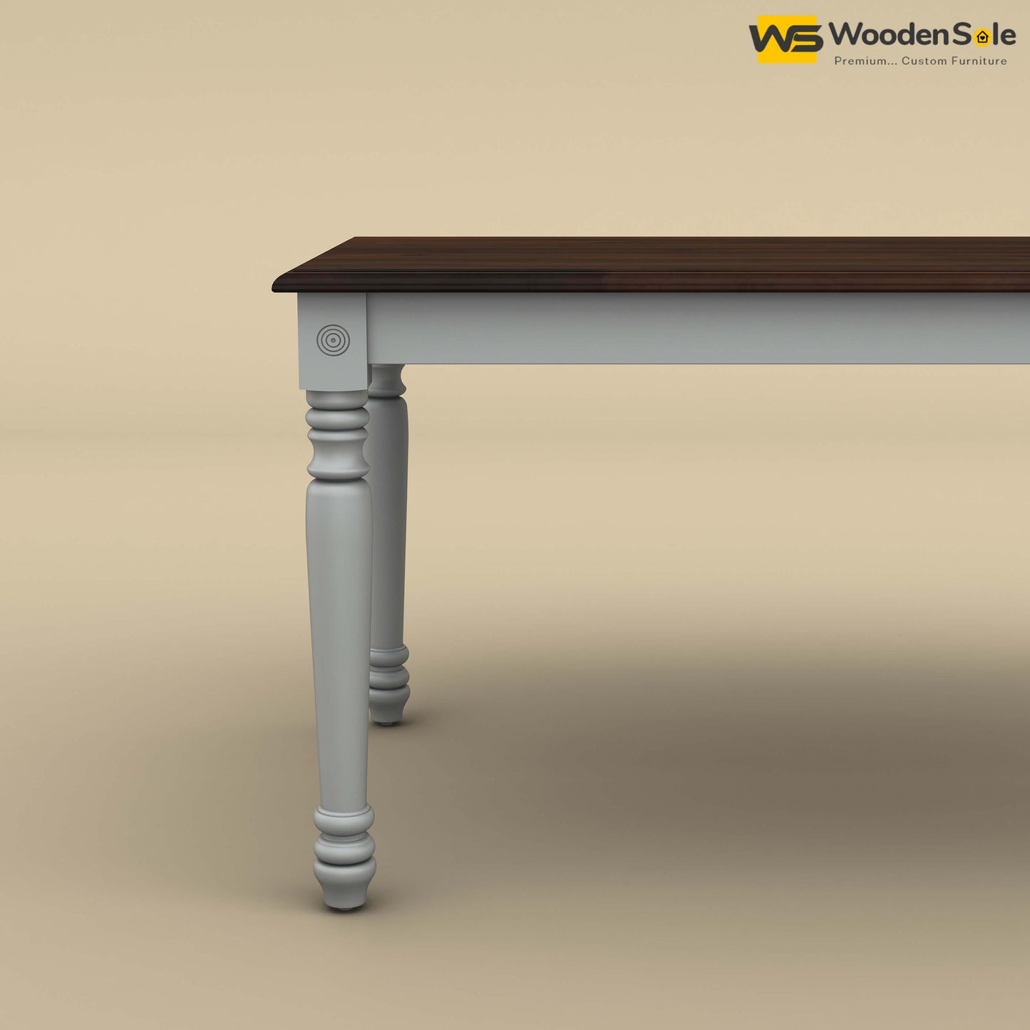 Engrave Dining Table Set 6 Seater (Walnut & Gray Finish)