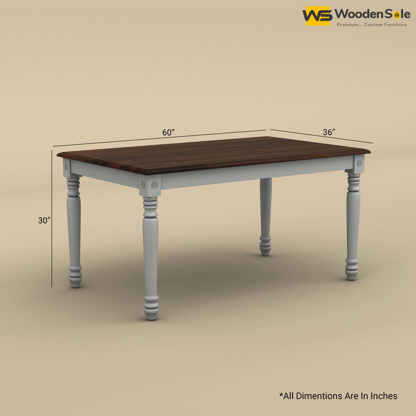 Engrave Dining Table Set 6 Seater (Walnut & Gray Finish)