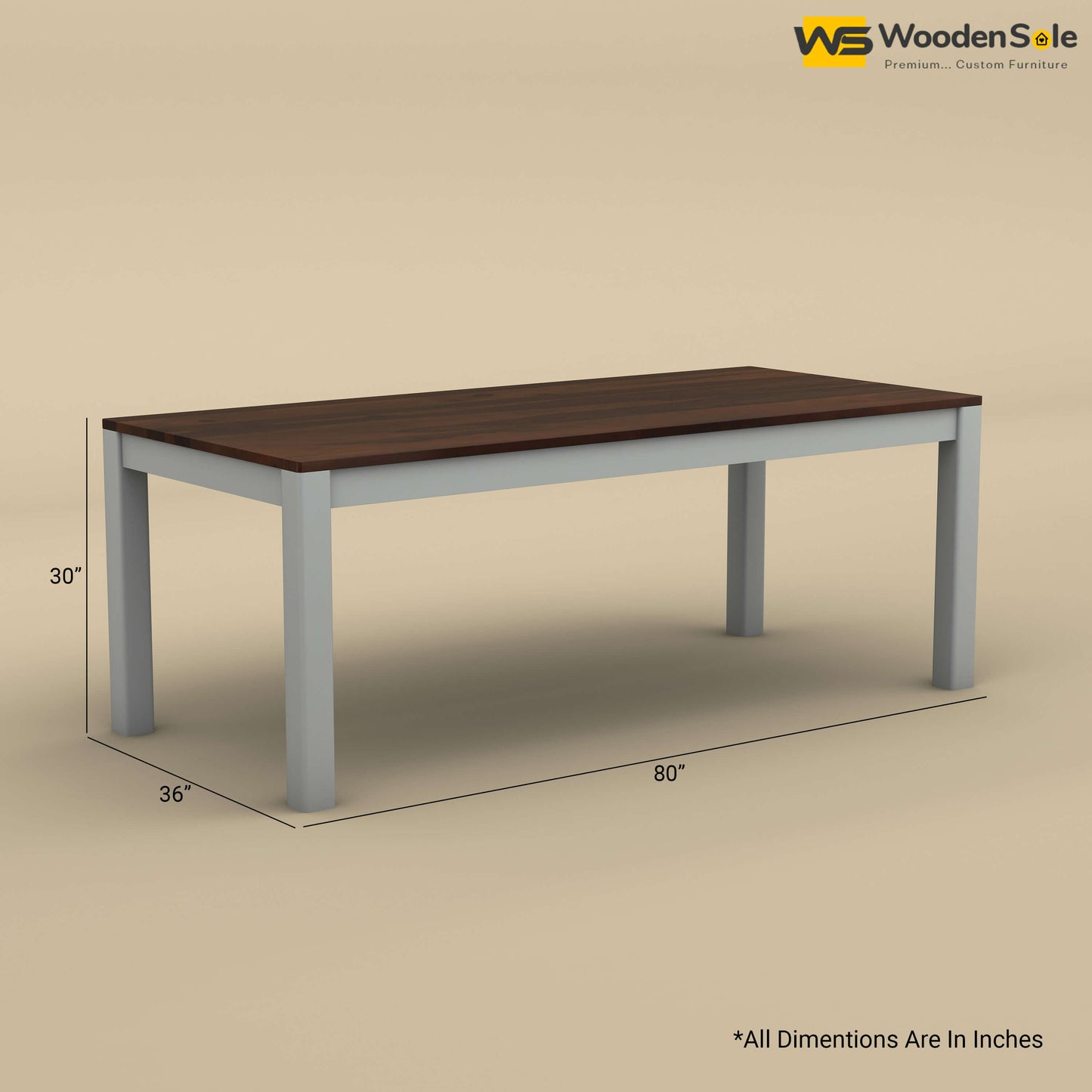 Ashley 8 Seater Dining Table Set (Walnut & Gray Finish)