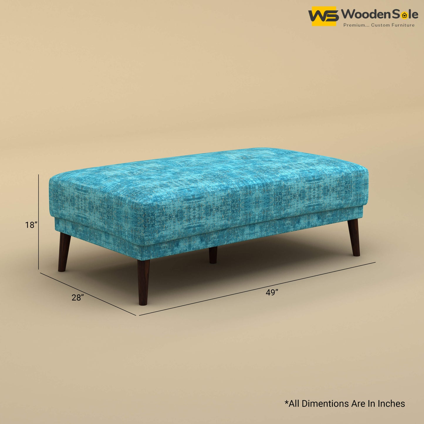 Daisy L Shape Sofa Cum Bed (Cotton, Teal Blue)