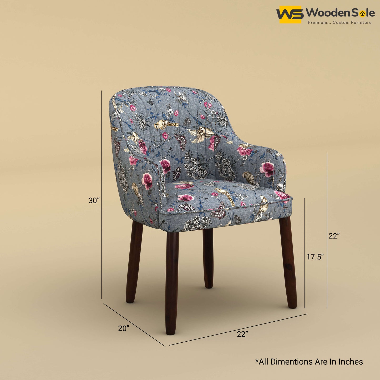 Madrid Dining Chair (Cotton, Floral Printed)