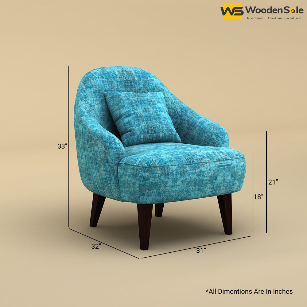 Opera Lounge Chair (Cotton, Teal Blue)