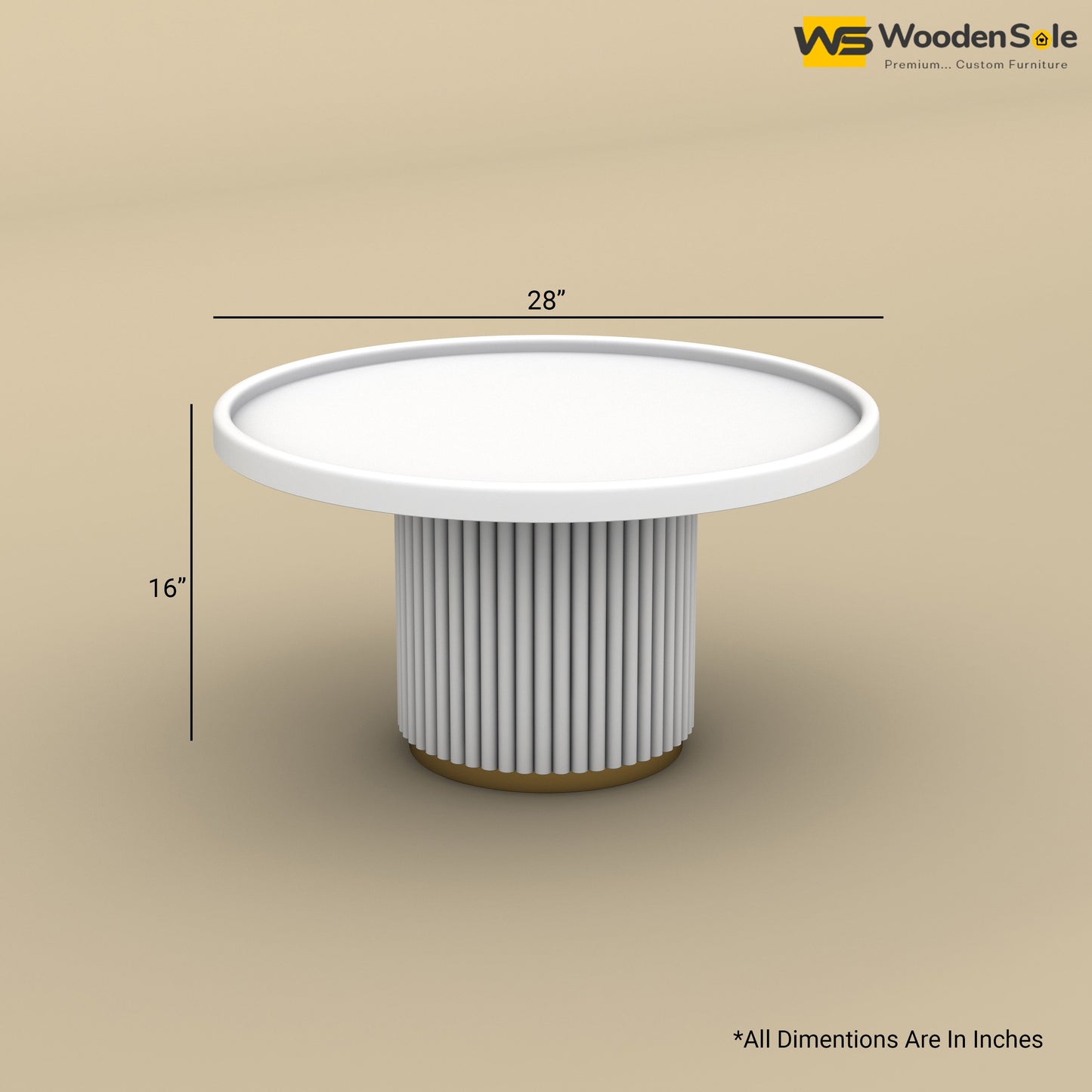 Ciaz Round Coffee Table (White Finish)