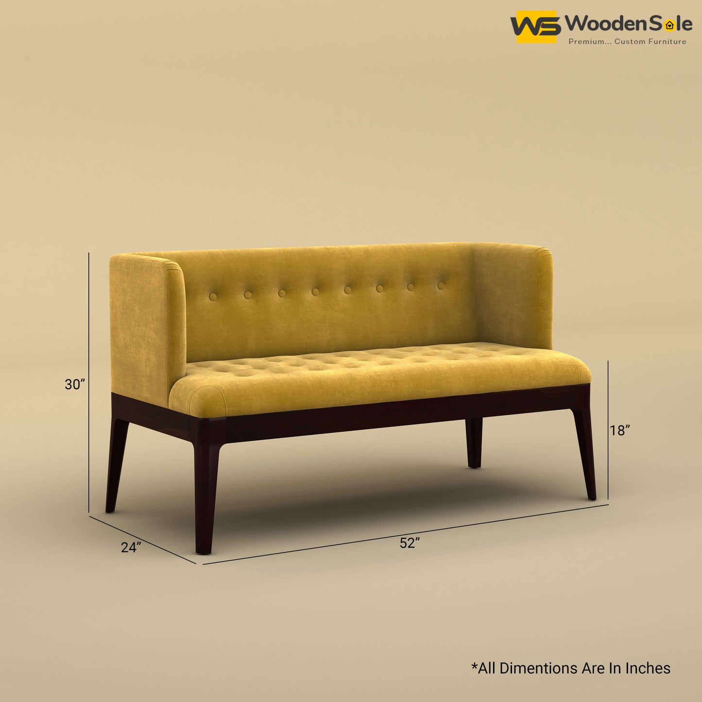 Olivier Loveseat (Velvet, Mustard Yellow)