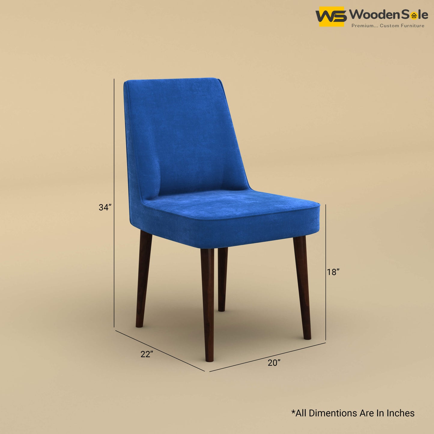 Hardik Dining Chair (Velvet, Royal Blue)