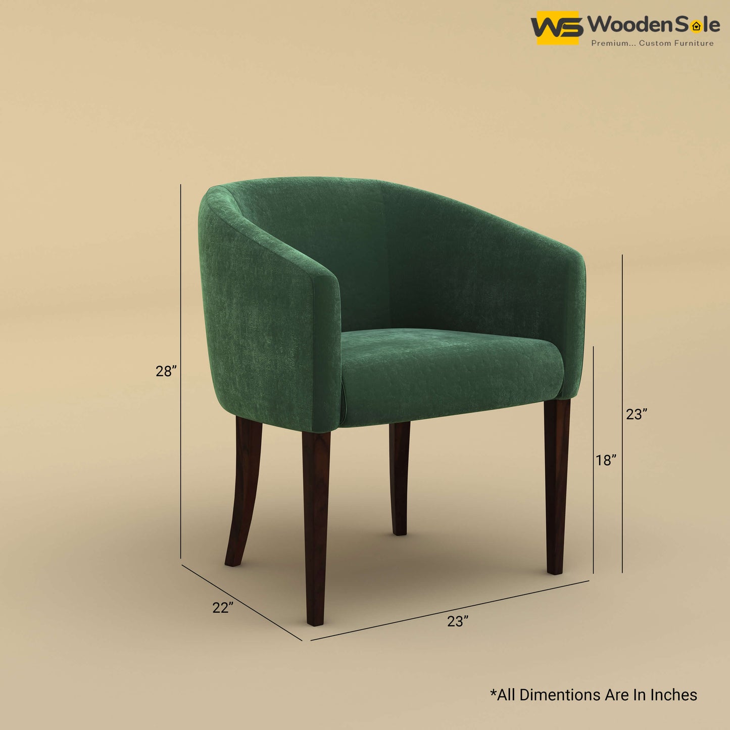 Florence Dining Chair (Velvet, Forest Green)