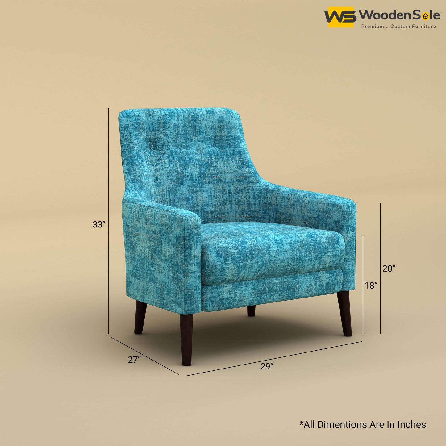 Rubik Lounge Chair (Cotton, Teal Blue)