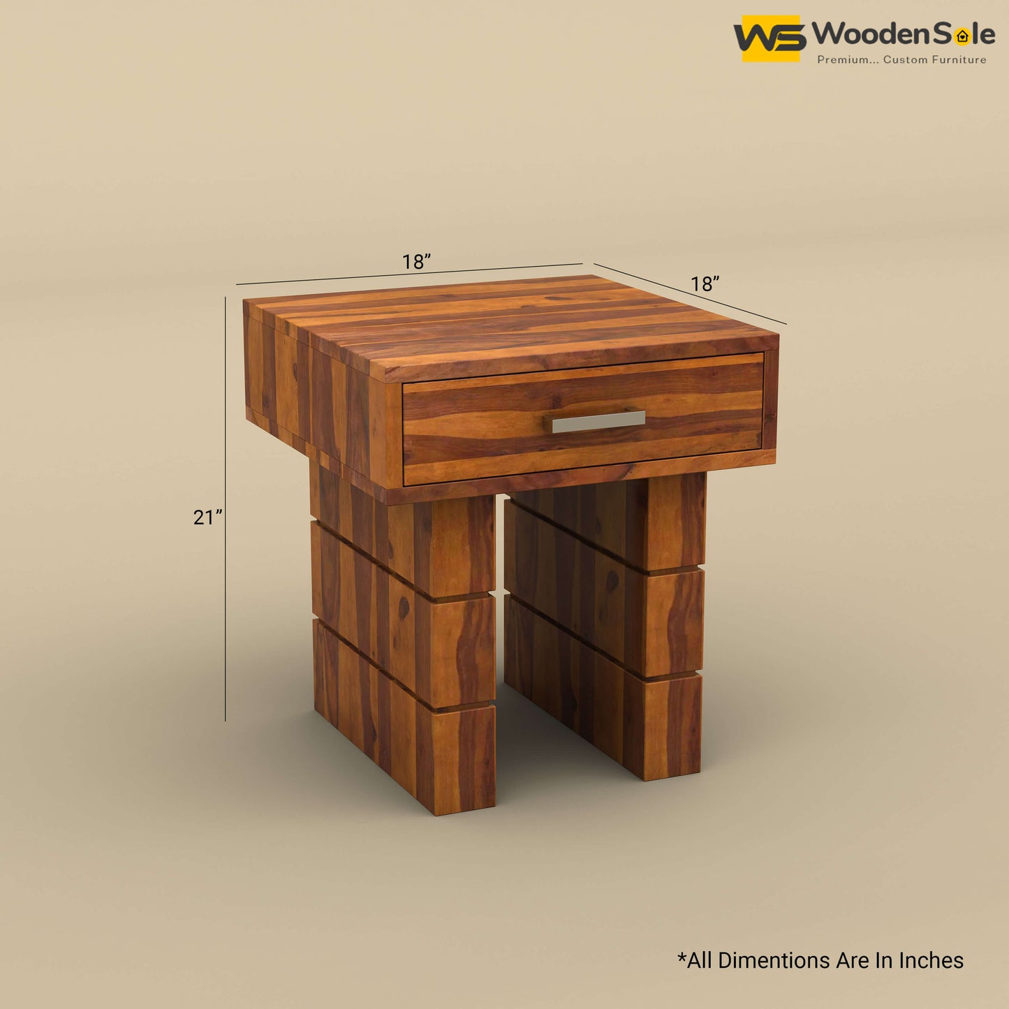 Sandra Bedside Table (Honey Finish)