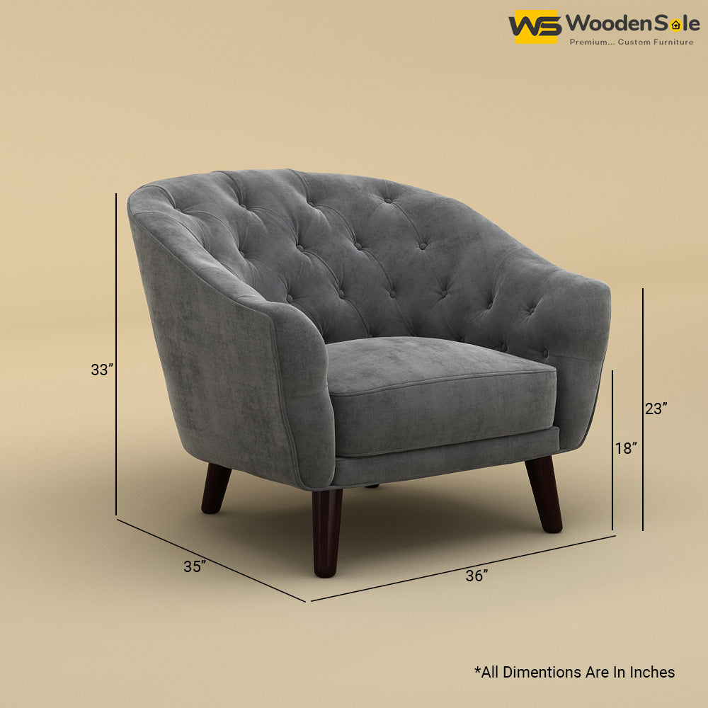 Verona Lounge Chair (Velvet, Charcoal Gray)
