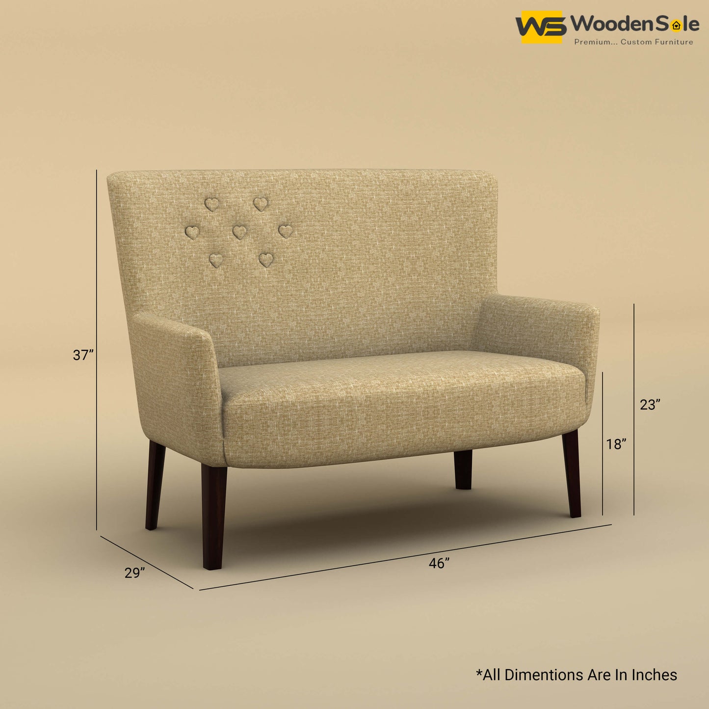 Dil Loveseat (Cotton, Faux Cream)