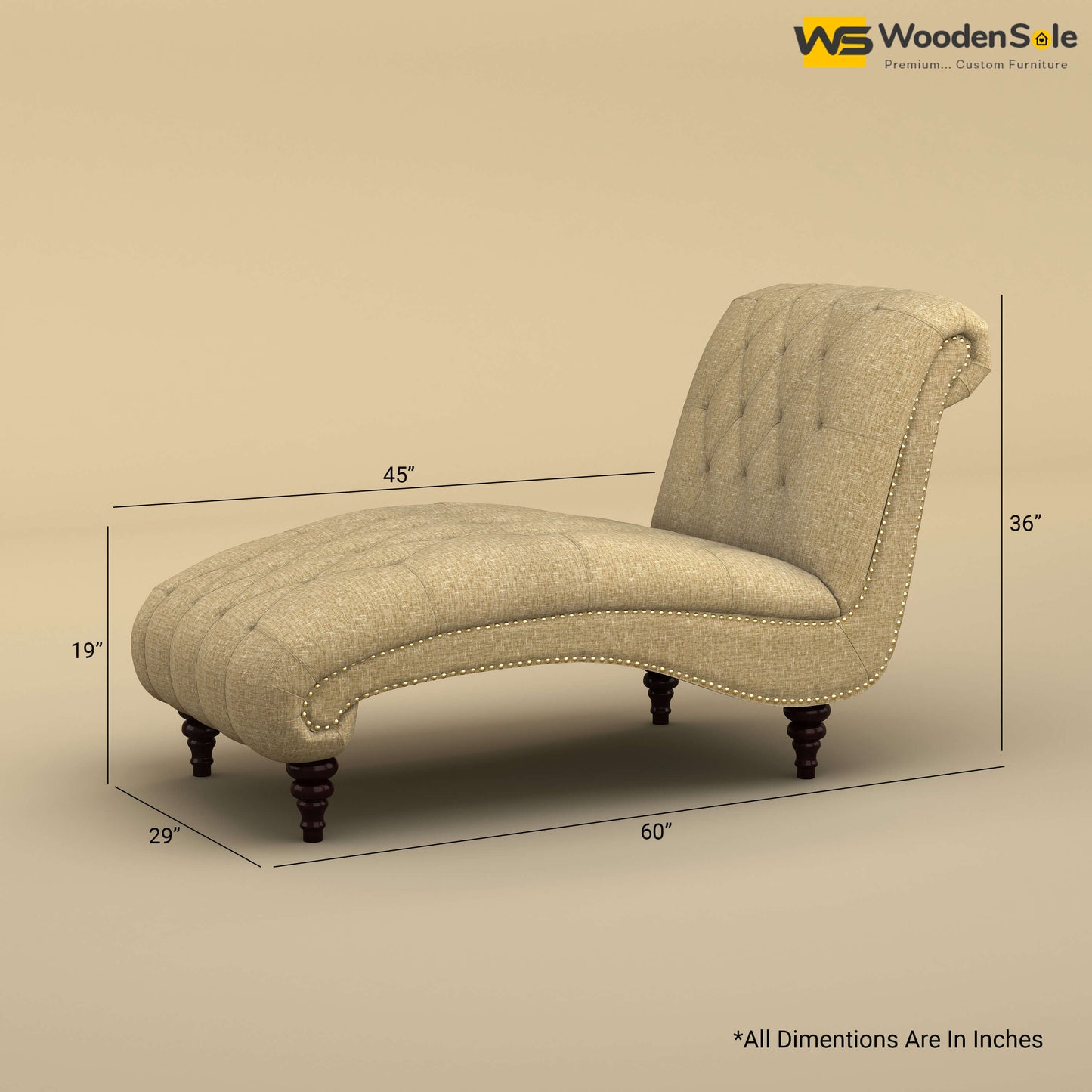 Toronto Chaise Lounge (Cotton, Faux Cream)