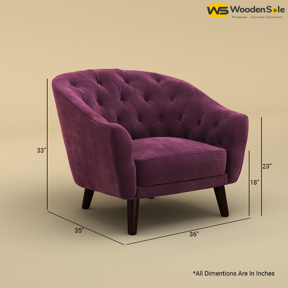 Verona Lounge Chair (Velvet, Dark Purple)
