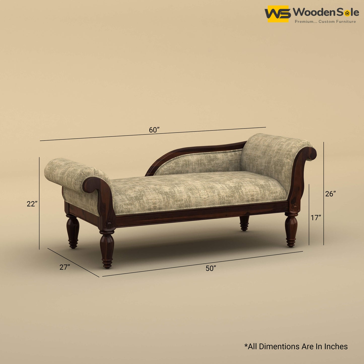 Virat Chaise Lounge (Cotton, Patchy Cream)