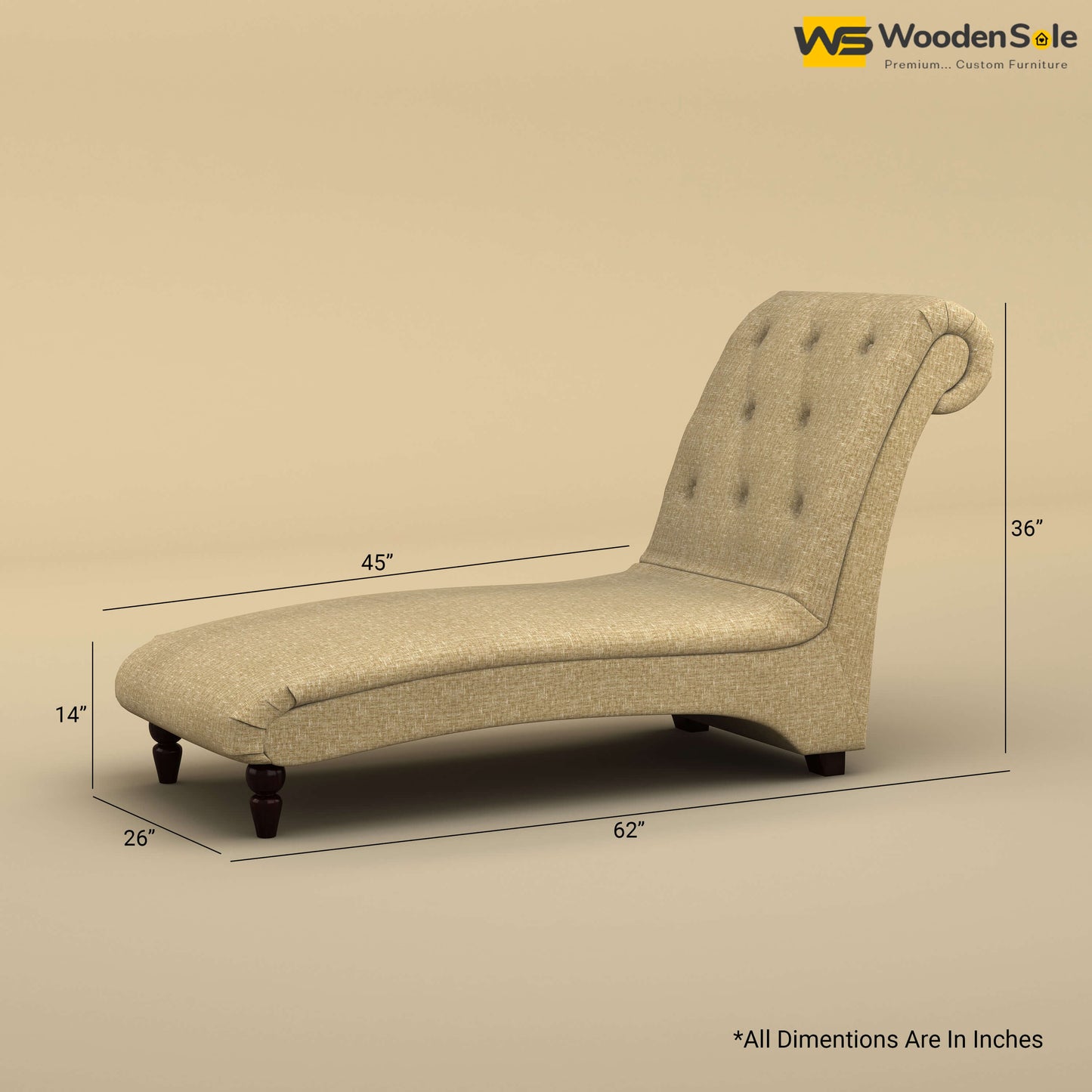 Turkish Chaise Lounge (Cotton, Faux Cream)