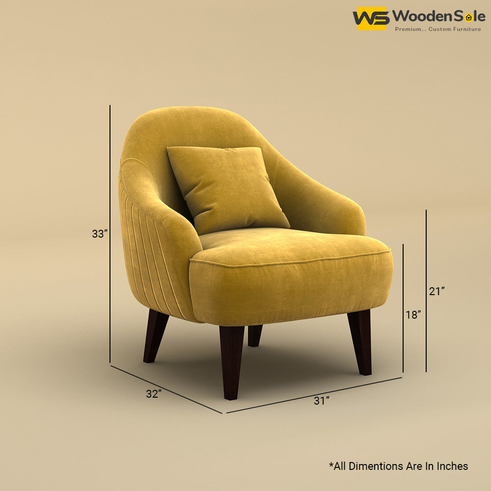 Opera Lounge Chair (Velvet, Mustard Yellow)