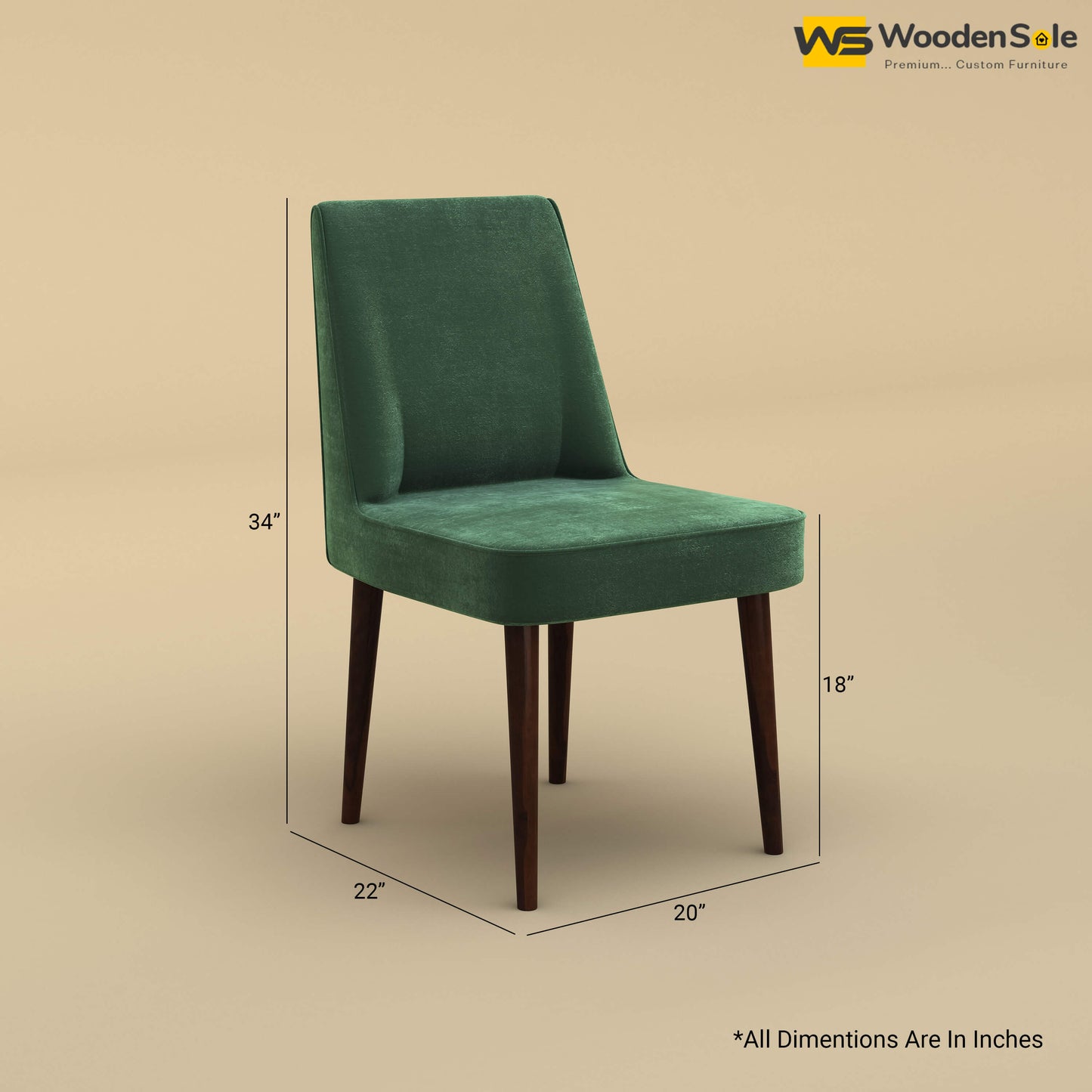 Hardik Dining Chair (Velvet, Forest Green)