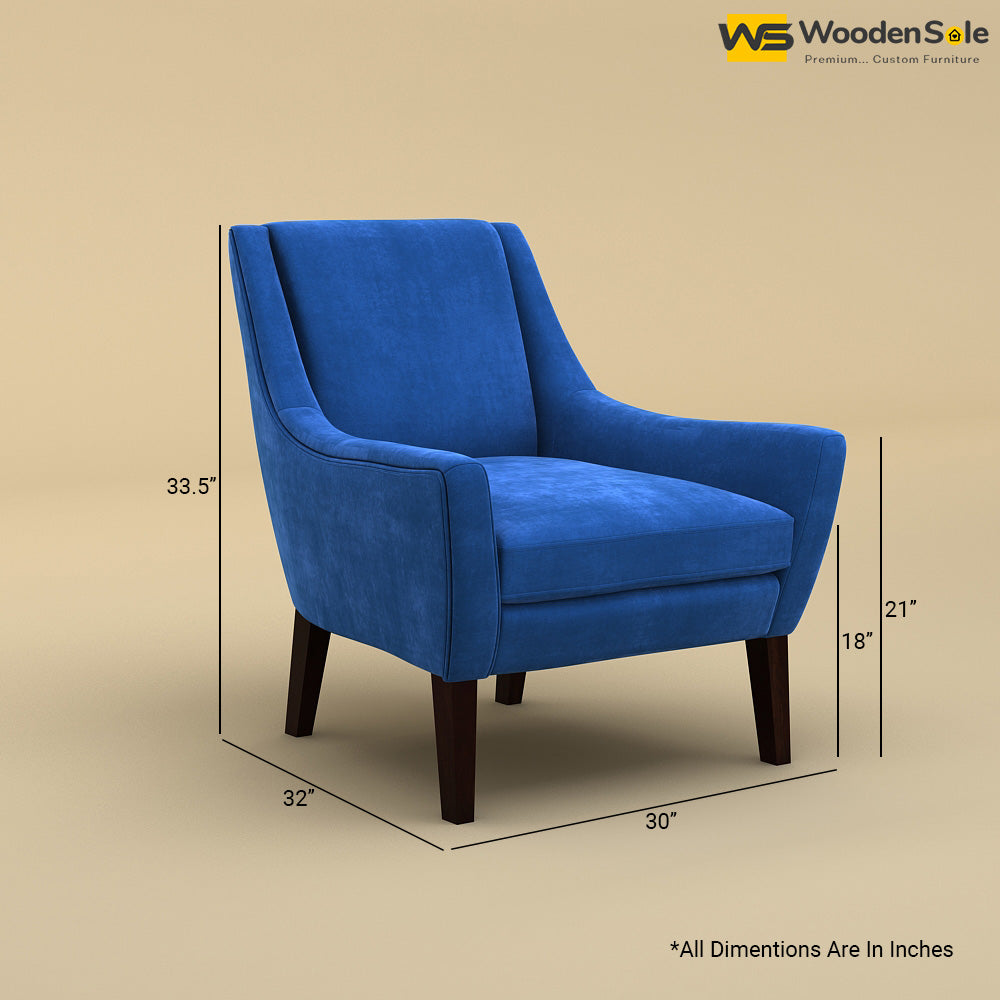 Oscar Lounge Chair (Velvet, Royal Blue)